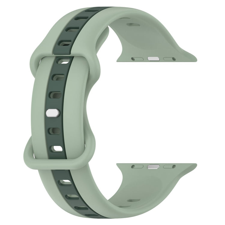 KALEBOL Dual Color Silicone Strap Apple Watch Series 41mm - 40mm - 38mm Butterfly Buckle Watch Band - Blackish Green#serie_10