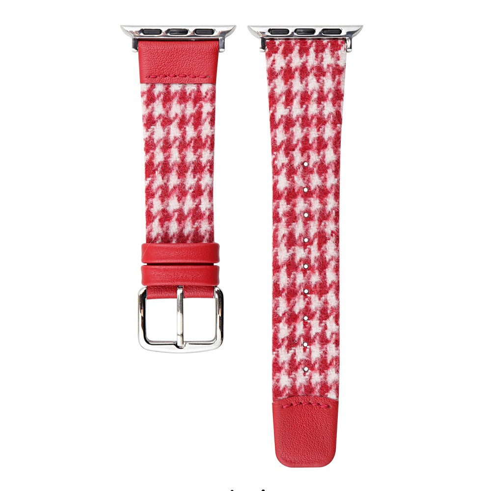 Woolen Fabric Leather Strap Apple Watch Series 41mm - 40mm - 38mm Watch Band - Red#serie_2