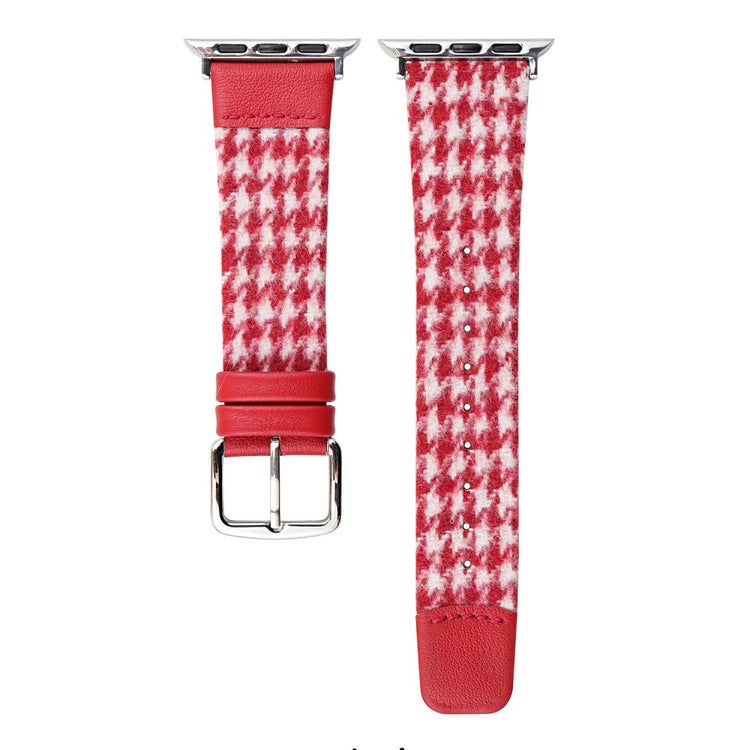Woolen Fabric Leather Strap Apple Watch Series 41mm - 40mm - 38mm Watch Band - Red#serie_2