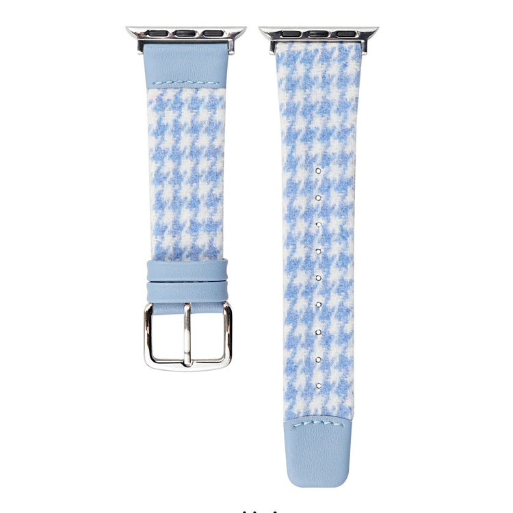 Woolen Fabric Leather Strap Apple Watch Series 41mm - 40mm - 38mm Watch Band - Blue#serie_3