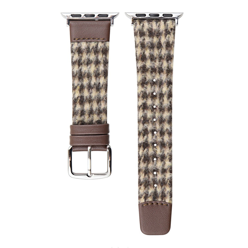 Woolen Fabric Leather Strap Apple Watch Series 41mm - 40mm - 38mm Watch Band - Brown#serie_4