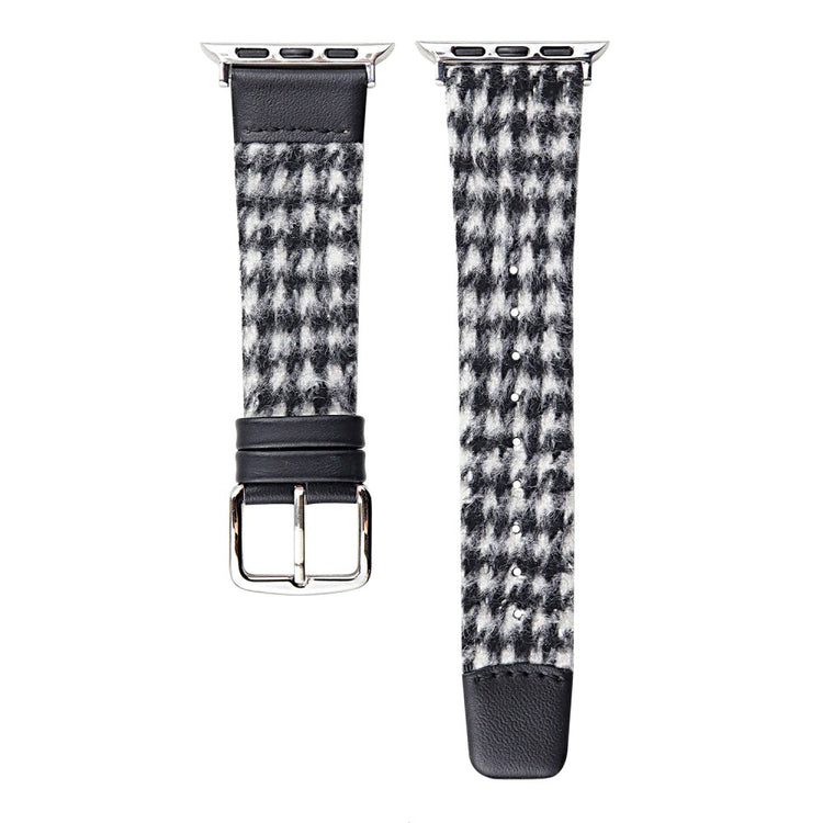 Woolen Fabric Leather Strap Apple Watch Series 41mm - 40mm - 38mm Watch Band - Black#serie_5