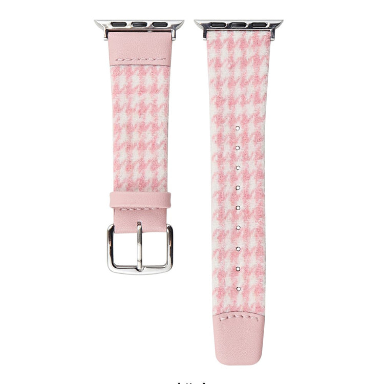 Woolen Fabric Leather Strap Apple Watch Series 41mm - 40mm - 38mm Watch Band - Pink#serie_6