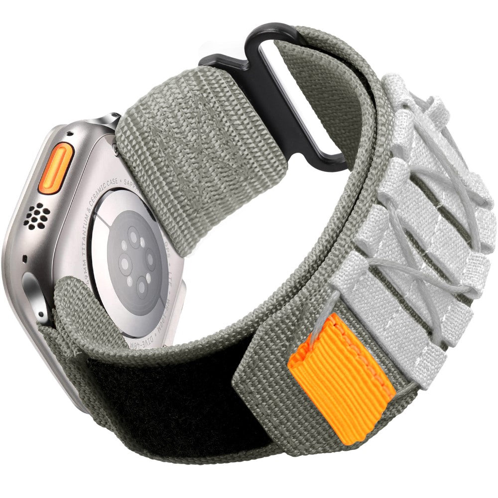 Watch Band Apple Watch Series 41mm - 40mm - 38mm Nylon Woven Magic Tape Strap - White Grey#serie_4