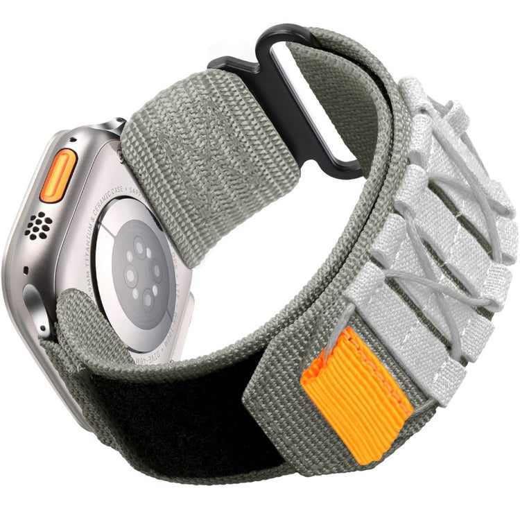 Watch Band Apple Watch Series 41mm - 40mm - 38mm Nylon Woven Magic Tape Strap - White Grey#serie_4