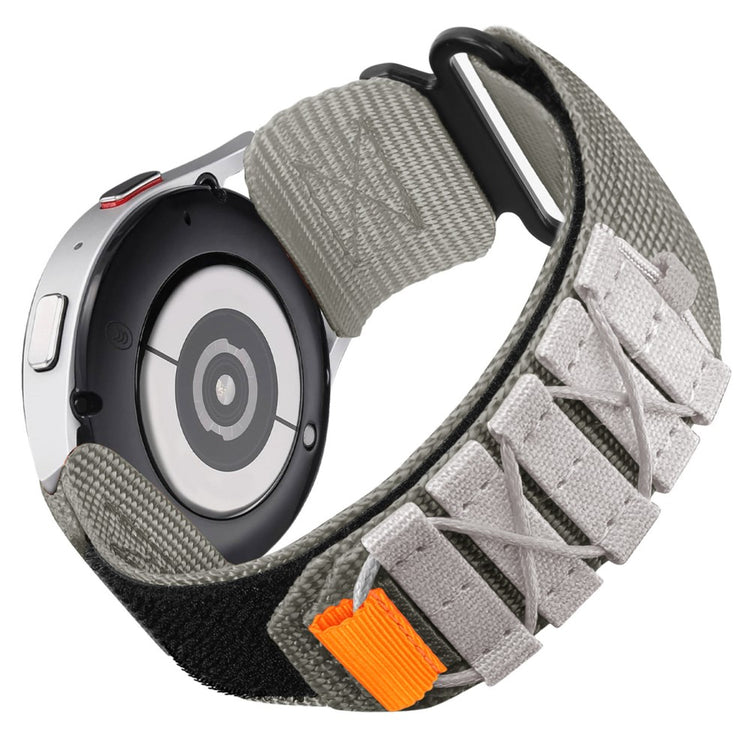 20mm Watch Band Samsung Galaxy Watch6 Classic 47mm 43mm / Huawei Watch GT 3 Pro 43mm / GT 3 42mm Nylon Woven Magic Tape Strap - White Grey#serie_4