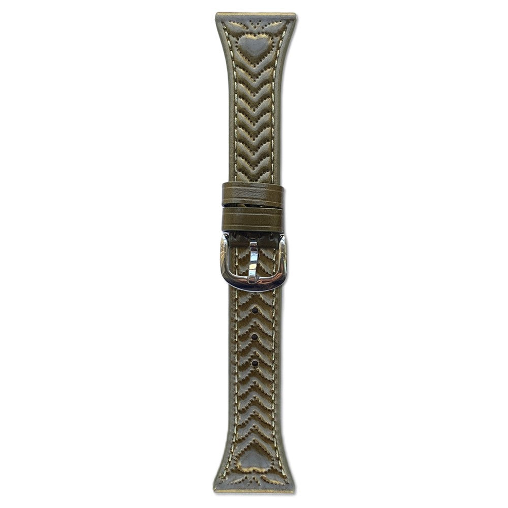 20mm Watch Band Huawei Watch GT 3 42mm Heart Pattern Embossed Genuine Leather Strap - Green#serie_1