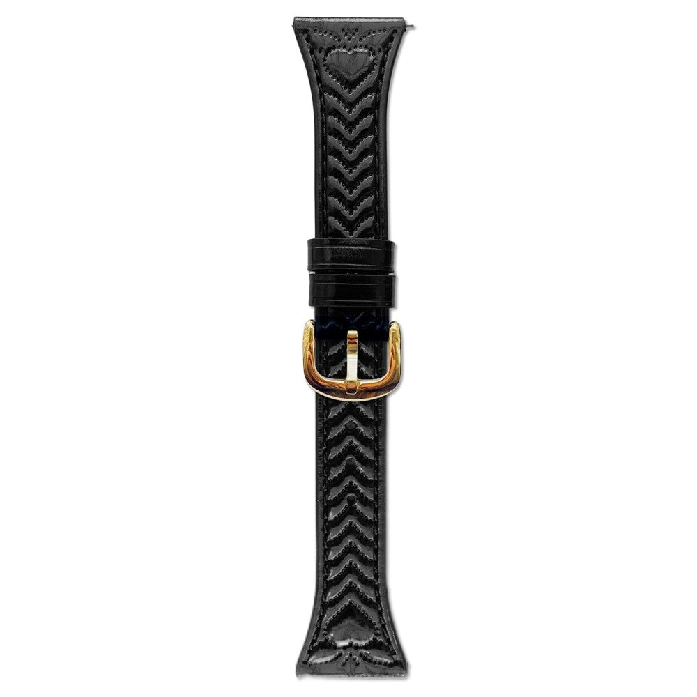 20mm Watch Band Huawei Watch GT 3 42mm Heart Pattern Embossed Genuine Leather Strap - Black#serie_2