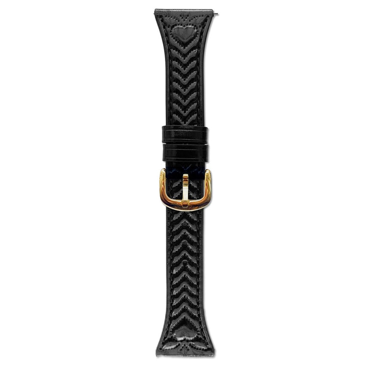 20mm Watch Band Huawei Watch GT 3 42mm Heart Pattern Embossed Genuine Leather Strap - Black#serie_2