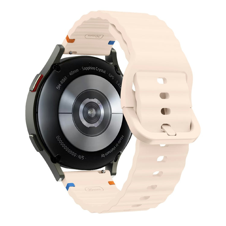 22mm Watch Band Samsung Galaxy Watch3 45mm / Watch 46m / Huawei Watch GT Wavy Pattern Silicone Strap - Pink#serie_4