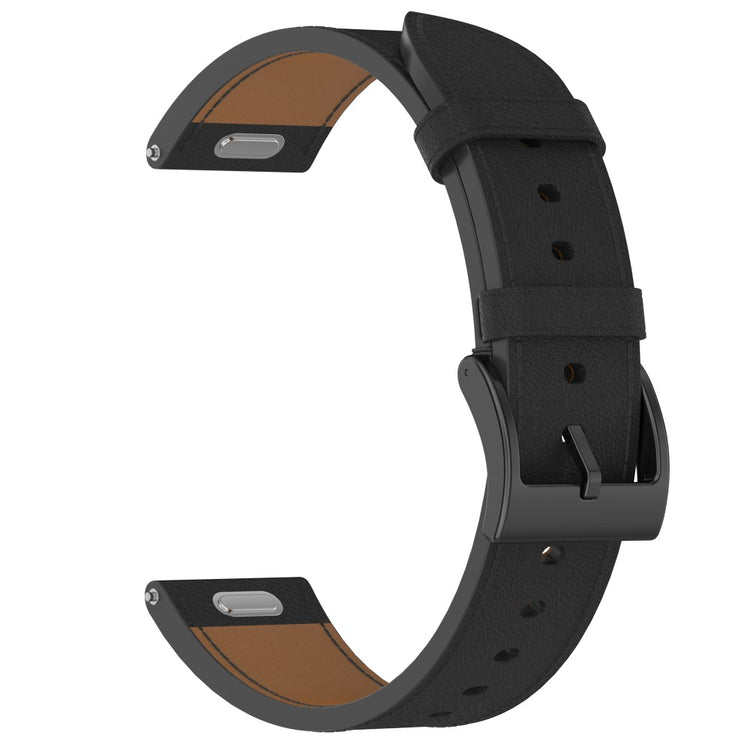 Samsung Huawei Huami Garmin Smartwatch Band 20mm Universal Top Layer Cowhide Leather Strap - Black#serie_2
