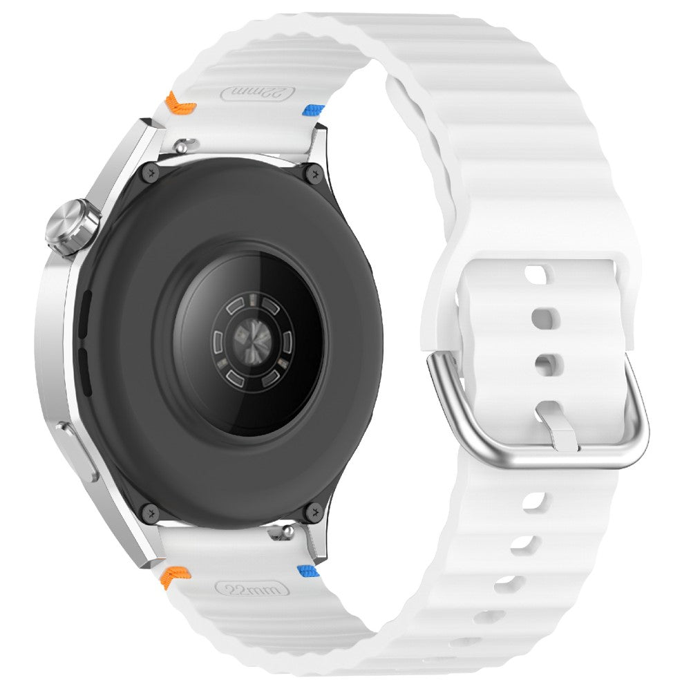 22mm Silicone Band Samsung Galaxy Watch 46mm Wave Design Watch Strap - White#serie_2