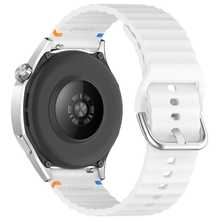 22mm Silicone Band Samsung Galaxy Watch 46mm Wave Design Watch Strap - White#serie_2