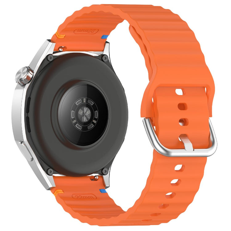 22mm Silicone Band Samsung Galaxy Watch 46mm Wave Design Watch Strap - Orange#serie_3