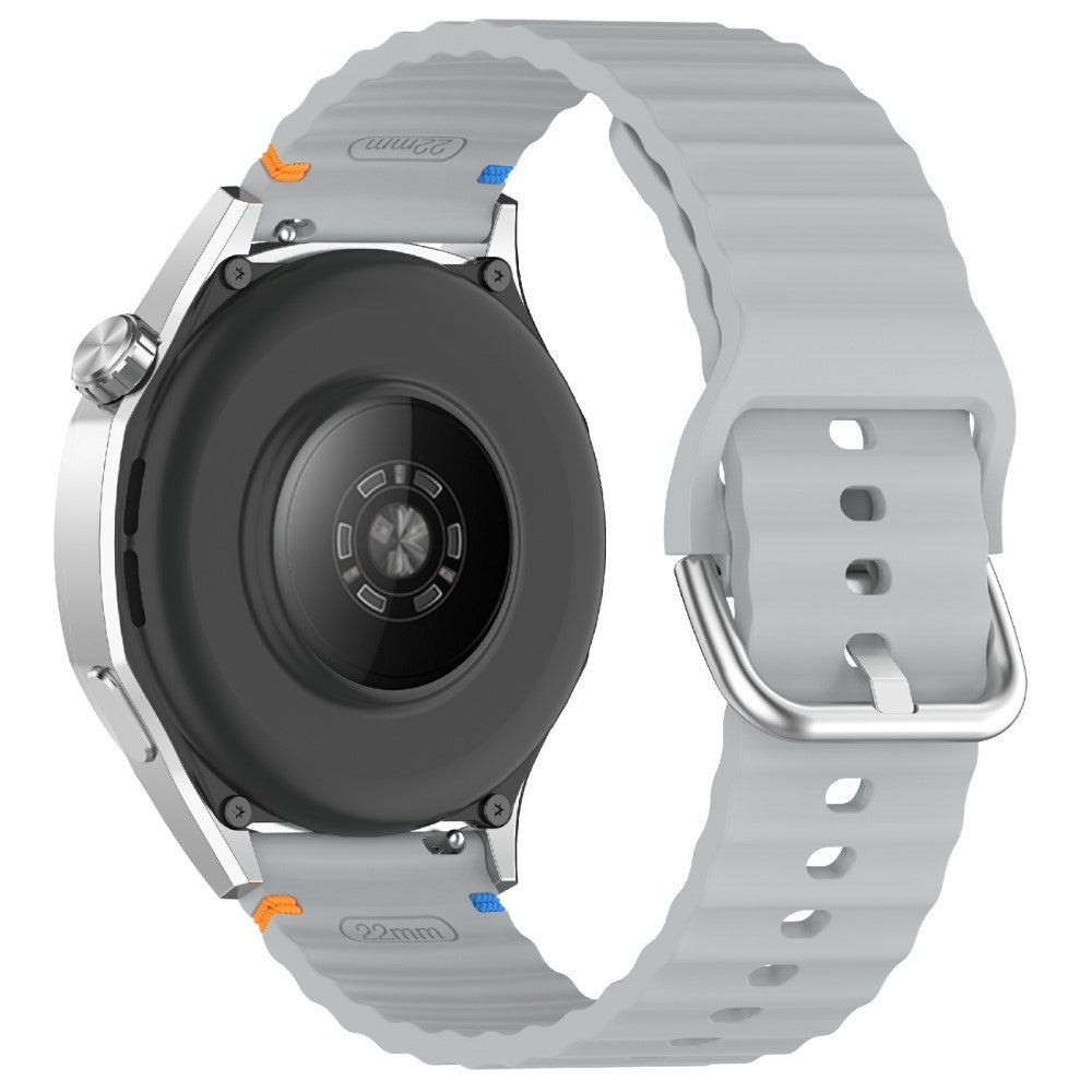 22mm Silicone Band Samsung Galaxy Watch 46mm Wave Design Watch Strap - Grey#serie_6