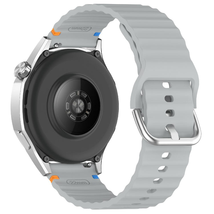 22mm Silicone Band Samsung Galaxy Watch 46mm Wave Design Watch Strap - Grey#serie_6