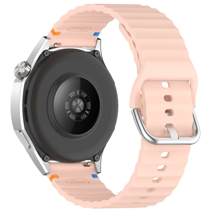 20mm Watch Strap Samsung Galaxy Watch7 Wavy Silicone Band with Metal Buckle - Pink#serie_4