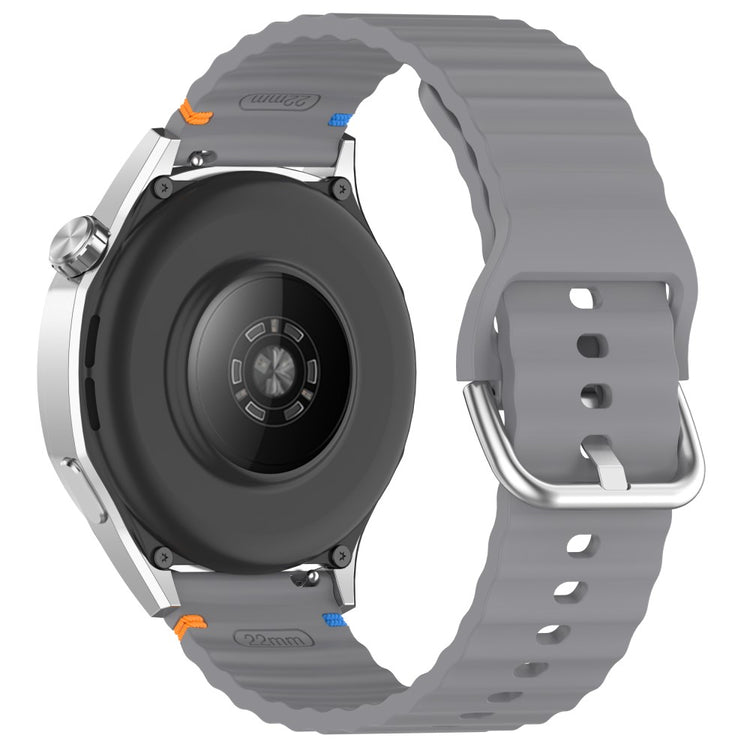20mm Watch Strap Samsung Galaxy Watch7 Wavy Silicone Band with Metal Buckle - Grey#serie_9