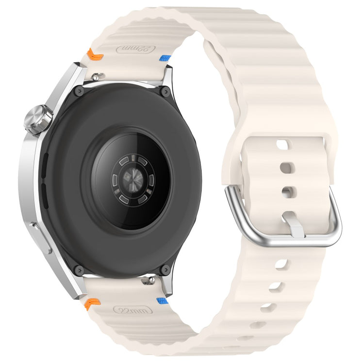 20mm Watch Strap Samsung Galaxy Watch7 Wavy Silicone Band with Metal Buckle - Starlight#serie_11
