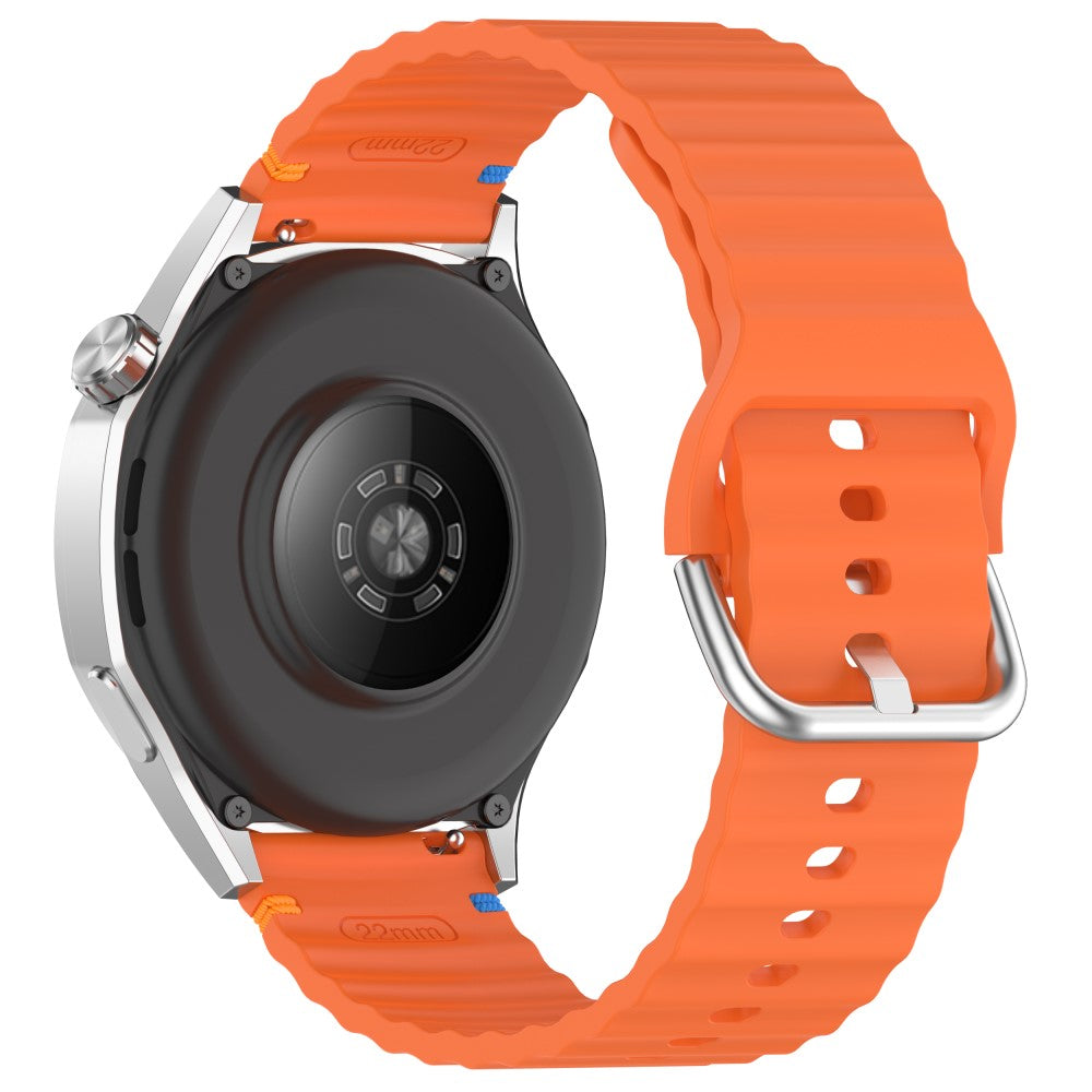 22mm Watch Strap Samsung Galaxy Watch3 45mm / Watch 46mm / Huawei Watch 4 Pro Flat Wavy Silicone Band - Orange#serie_3