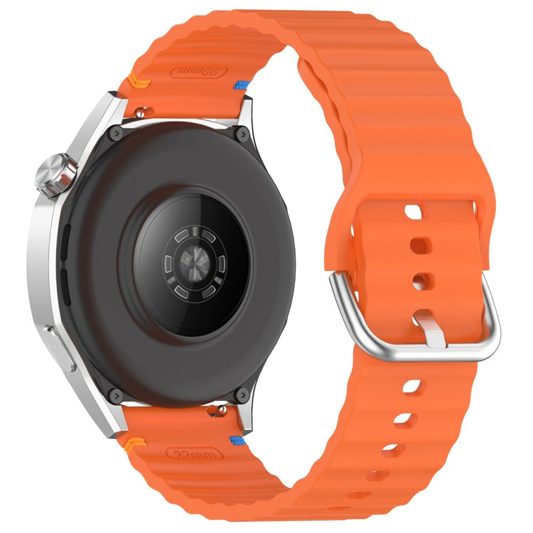 22mm Watch Strap Samsung Galaxy Watch3 45mm / Watch 46mm / Huawei Watch 4 Pro Flat Wavy Silicone Band - Orange#serie_3