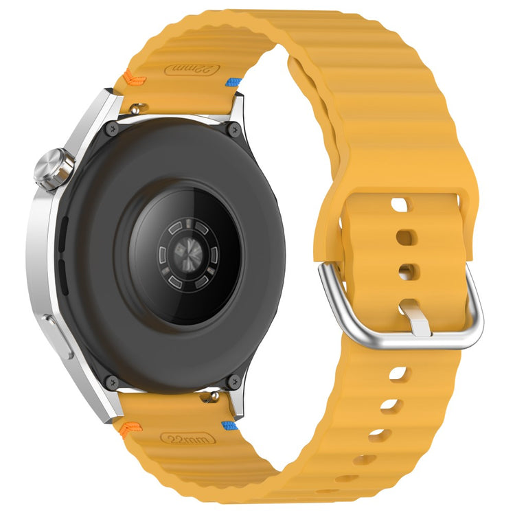 22mm Watch Strap Samsung Galaxy Watch3 45mm / Watch 46mm / Huawei Watch 4 Pro Flat Wavy Silicone Band - Yellow#serie_5