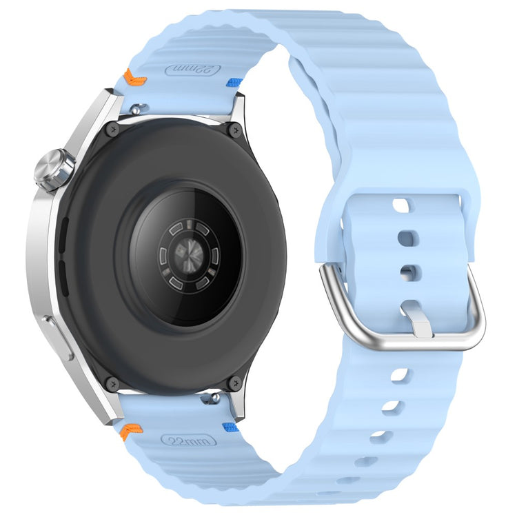 22mm Watch Strap Samsung Galaxy Watch3 45mm / Watch 46mm / Huawei Watch 4 Pro Flat Wavy Silicone Band - Baby Blue#serie_8