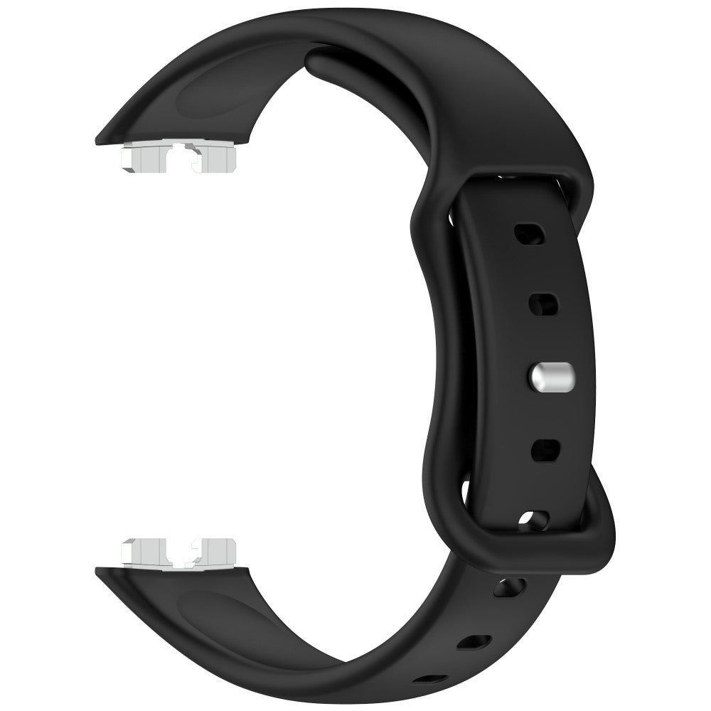 Silicone Watch Strap Huawei Band 10 Butterfly Buckle Adjustable Replacement Band - Black#serie_1
