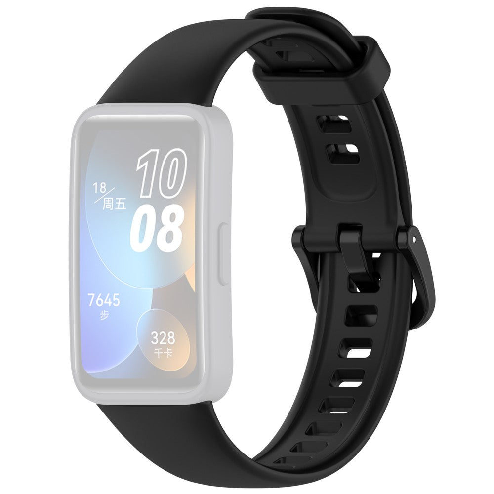 Silicone Watch Strap Huawei Band 10 NFC / 10 / 9 NFC / 9 / 8 NFC / 8 Glossy Replacement Band - Black#serie_1
