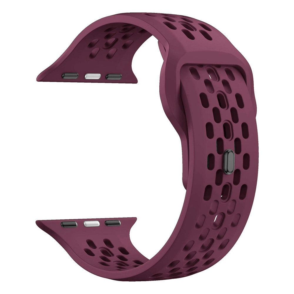 Watch Band Apple Watch Series 41mm - 40mm - 38mm Holes Design Silicone Wrist Strap - Wine Red#serie_7