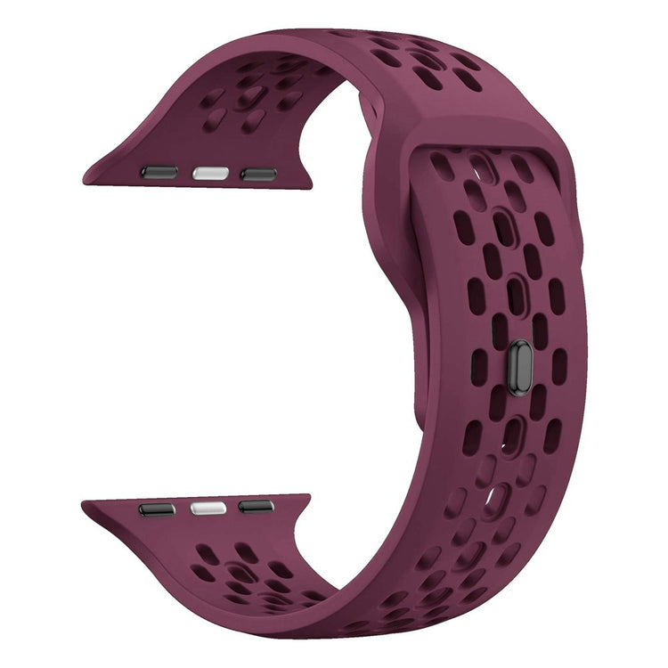 Watch Band Apple Watch Series 41mm - 40mm - 38mm Holes Design Silicone Wrist Strap - Wine Red#serie_7