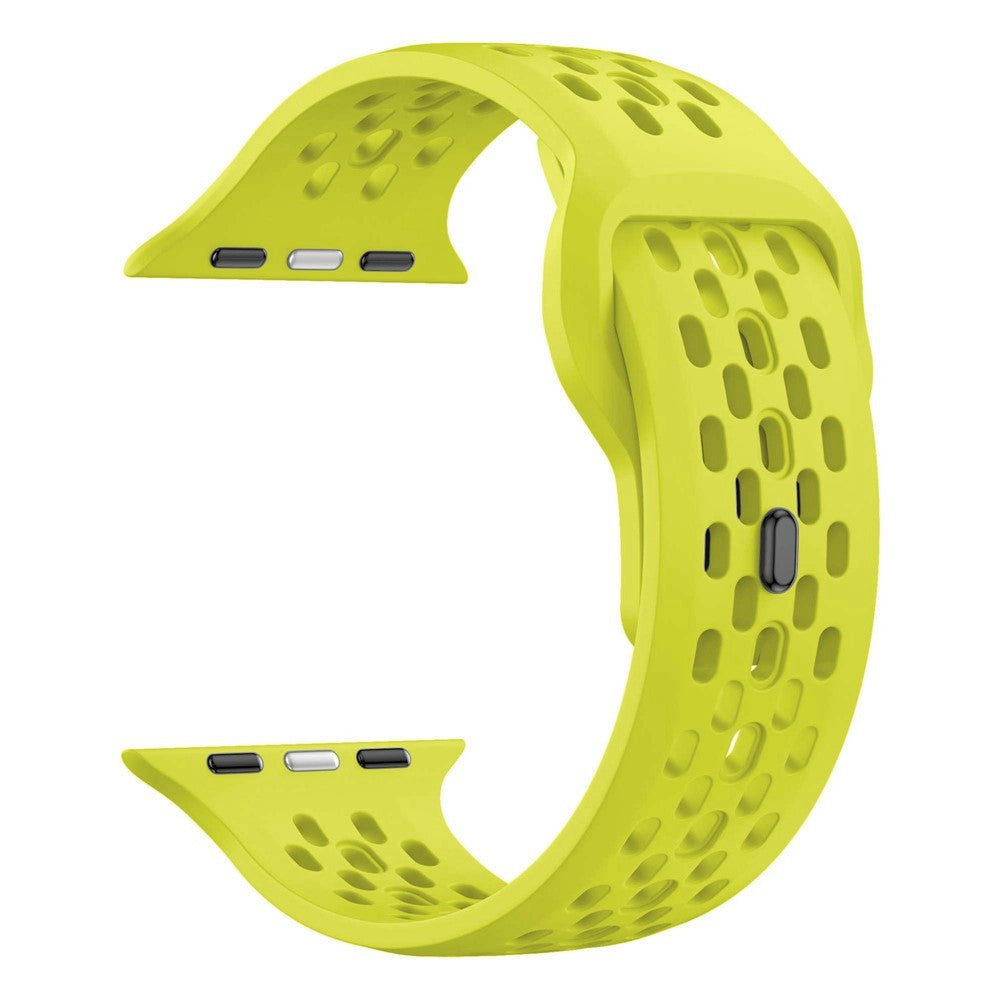 Watch Band Apple Watch Series 41mm - 40mm - 38mm Holes Design Silicone Wrist Strap - Lime#serie_8