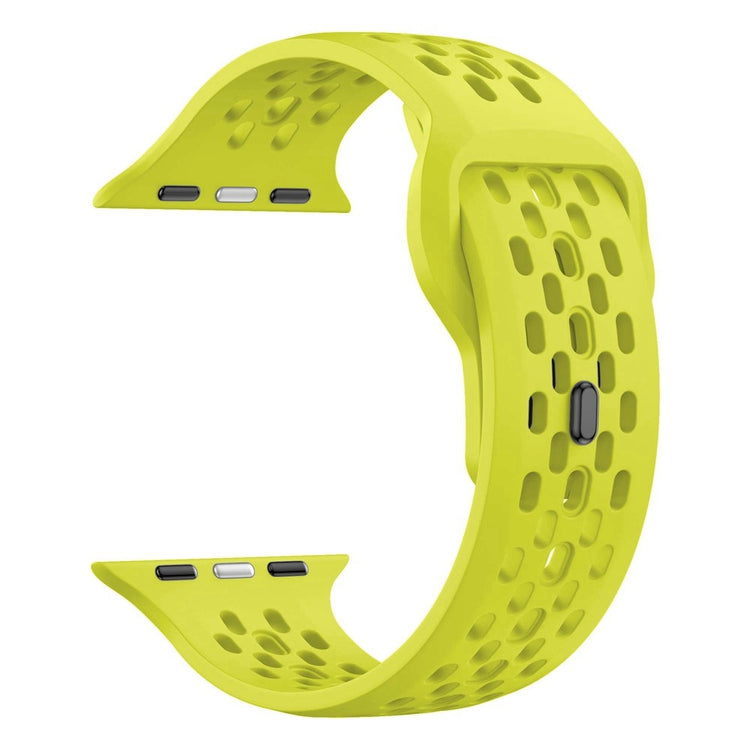 Watch Band Apple Watch Series 41mm - 40mm - 38mm Holes Design Silicone Wrist Strap - Lime#serie_8