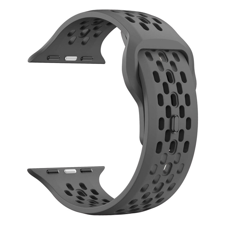 Watch Band Apple Watch Series 41mm - 40mm - 38mm Holes Design Silicone Wrist Strap - Dark Grey#serie_9