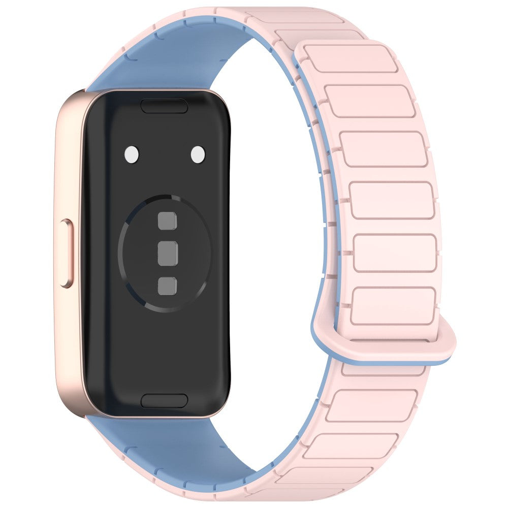 Silicone Watch Band Huawei Band 10 NFC / 10 / 9 NFC / 9 / 8 NFC / 8 Replacement Magnetic Wrist Strap - Pink+Blue#serie_3