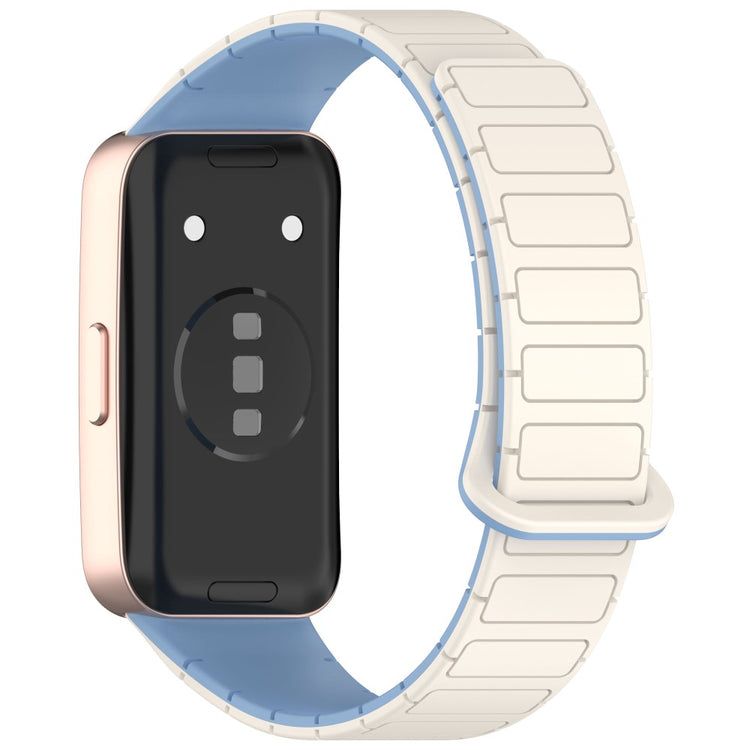 Silicone Watch Band Huawei Band 10 NFC / 10 / 9 NFC / 9 / 8 NFC / 8 Replacement Magnetic Wrist Strap - White+Blue#serie_4