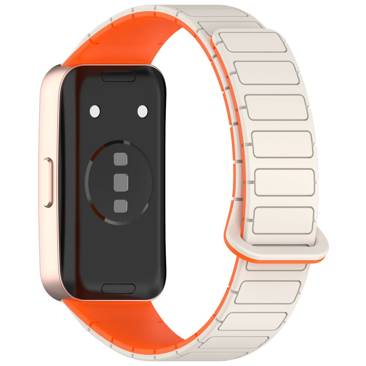 Silicone Watch Band Huawei Band 10 NFC / 10 / 9 NFC / 9 / 8 NFC / 8 Replacement Magnetic Wrist Strap - Starlight+Orange#serie_10