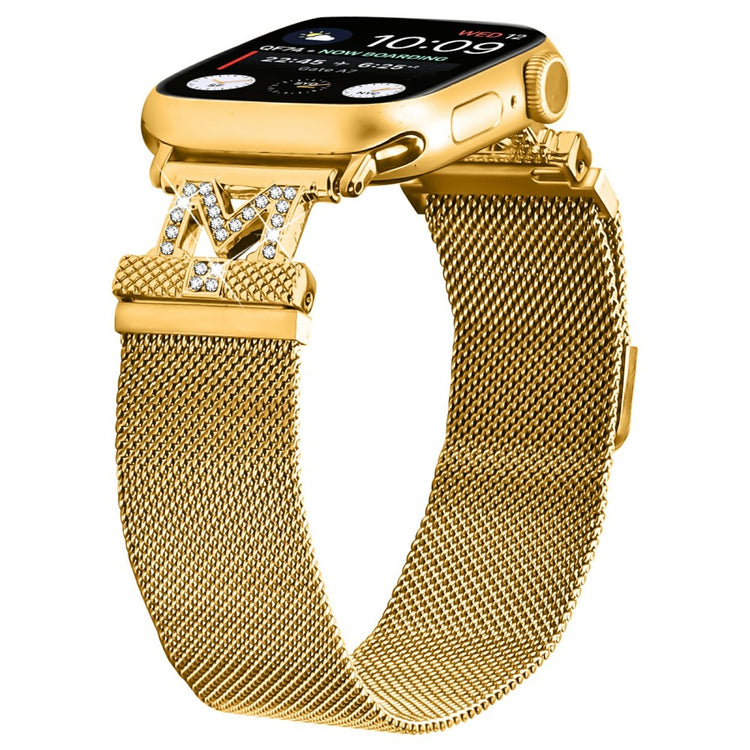 M-Type Milanese Bands Apple Watch Series 10 9 8 7 SE 6 5 4 3 2 1 41mm 40mm 38mm Stainless Steel Metal Strap - Gold#serie_2