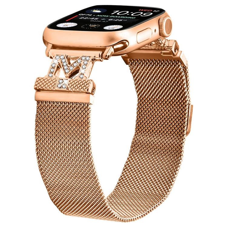 M-Type Milanese Bands Apple Watch Series 10 9 8 7 SE 6 5 4 3 2 1 41mm 40mm 38mm Stainless Steel Metal Strap - Rose Gold#serie_3