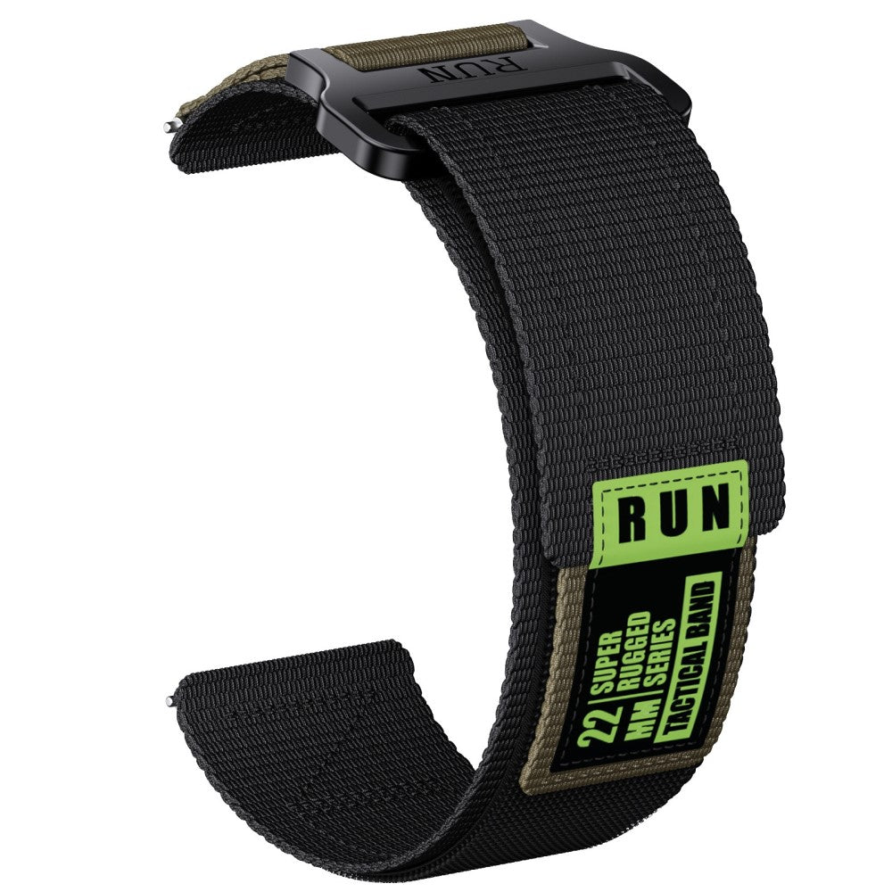 22mm Watch Band Huawei Watch GT 5 Pro 46mm / GT 5 46mm / GT 4 46mm / Watch 4 Pro Nylon Magic Tape Strap - Black  /  Green#serie_4