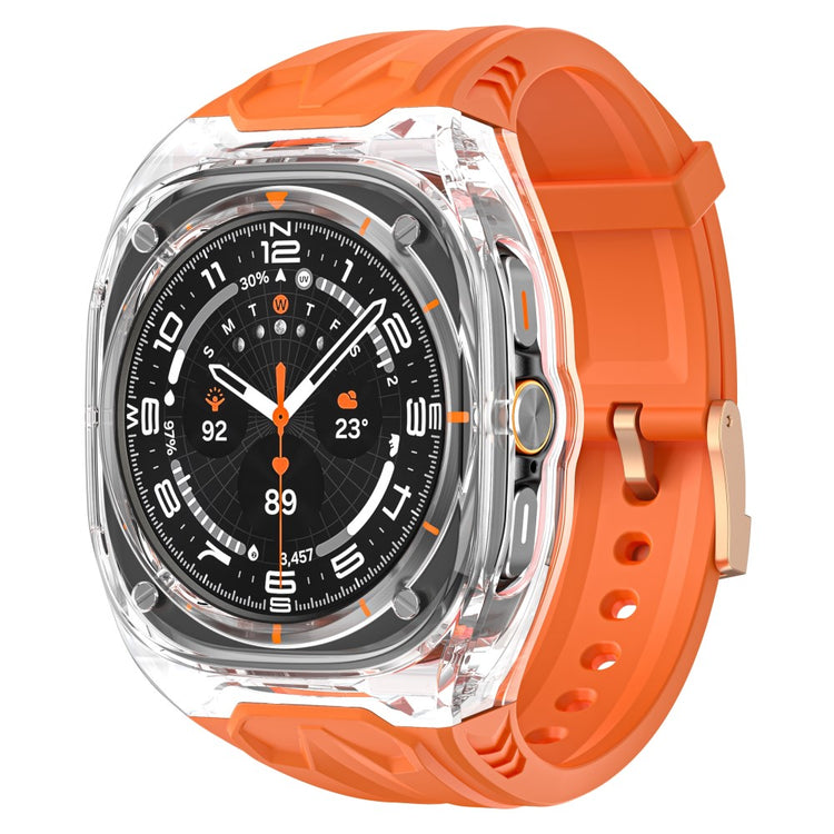 Replacement Strap Apple Watch Series 10 42mm Flexible Watch Band with Bump Resistant Case - Orange Clear#serie_5