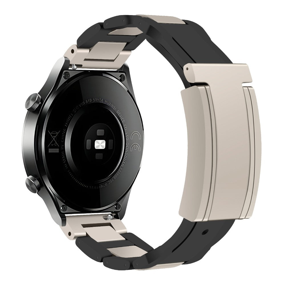 Huawei / Samsung 22mm Universal Watch Band T-Shaped Magnetic Buckle Stainless Steel + Rubber Strap - Black / Starlight Buckle#serie_2