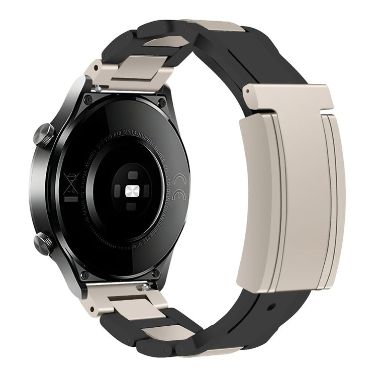 Huawei / Samsung 22mm Universal Watch Band T-Shaped Magnetic Buckle Stainless Steel + Rubber Strap - Black / Starlight Buckle#serie_2