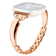 Copper Rhinestone D-Shape Bracelet Strap for Fitbit Versa 3/Sense Black