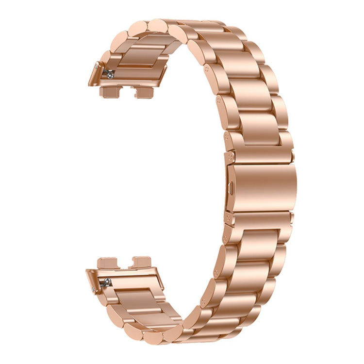 Solid Metal Og Silikone Rem passer til Huawei Band 8 - Pink#serie_034