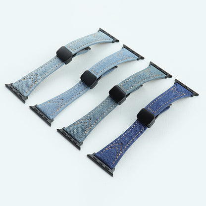 Rigtigt Cool Metal Og Nylon Universal Rem passer til Apple Smartwatch - Blå#serie_1