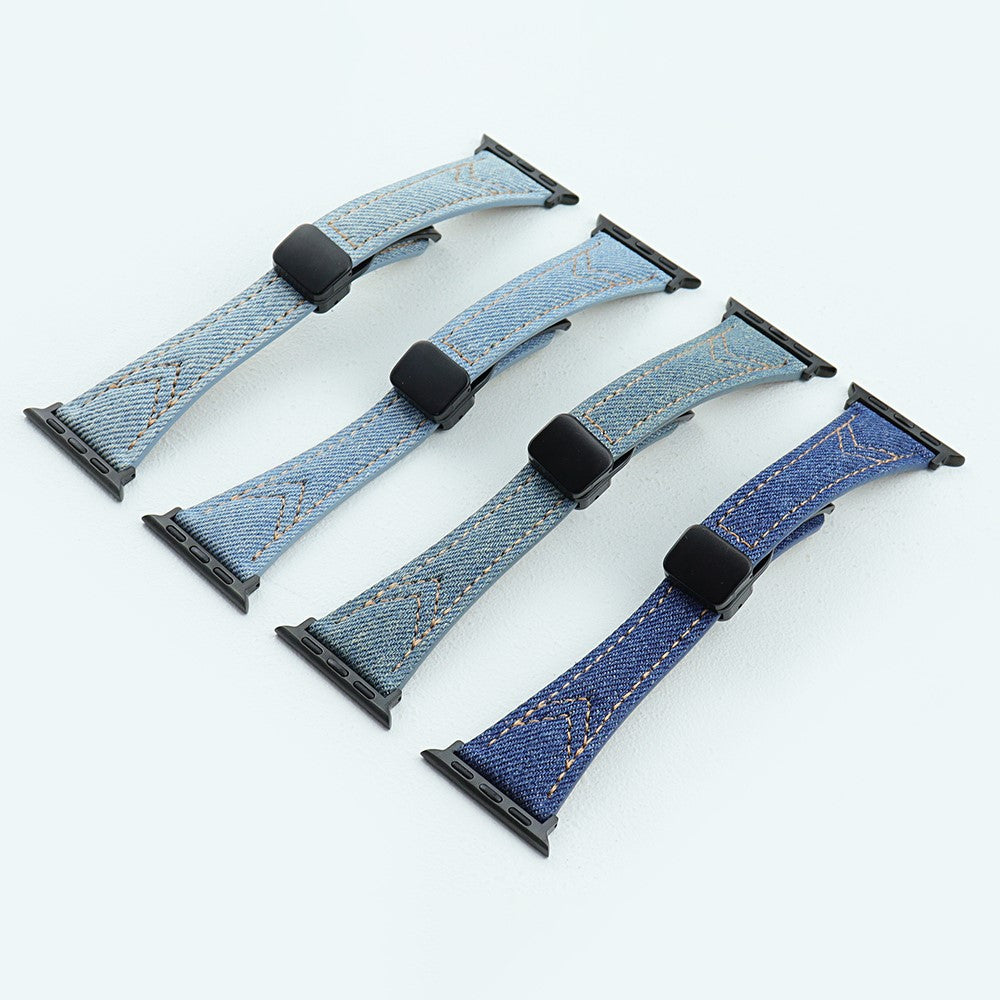 Rigtigt Cool Metal Og Nylon Universal Rem passer til Apple Smartwatch - Blå#serie_2