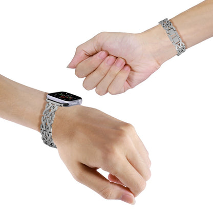 Vildt Godt Metal Og Rhinsten Universal Rem passer til Apple Smartwatch - Sølv#serie_5