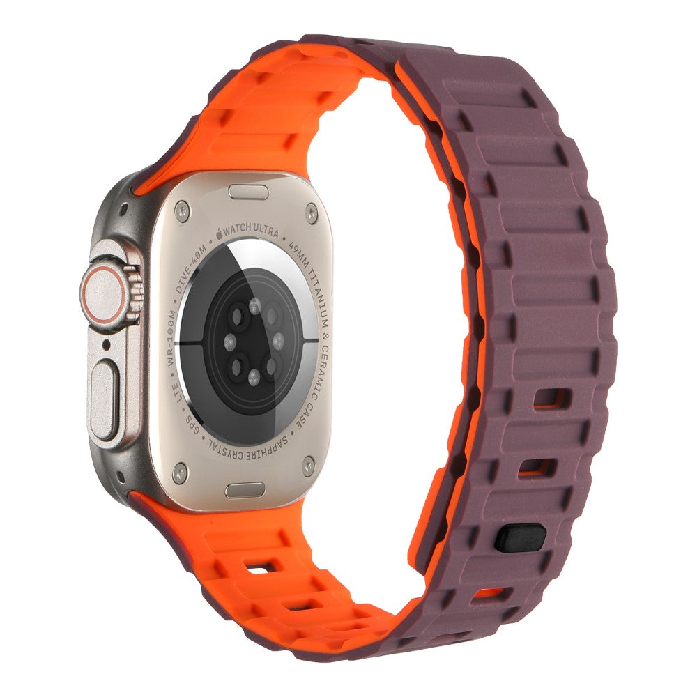 Meget Pænt Metal Og Silikone Universal Rem passer til Apple Smartwatch - Orange#serie_14