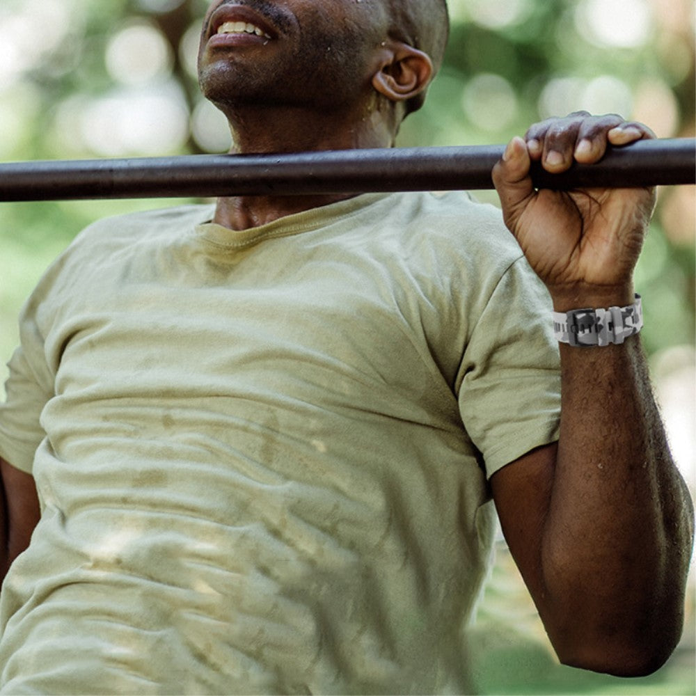 Holdbart Metal Og Silikone Universal Rem passer til Smartwatch - Hvid#serie_2